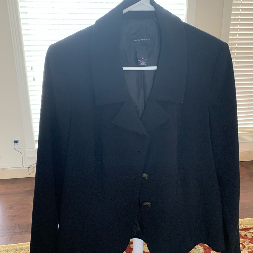 Black investment suit jacket